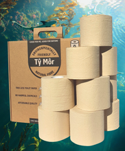 Load image into Gallery viewer, 9 Luxury extra long eco toilet rolls sustainable bamboo - double length
