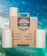 Load image into Gallery viewer, 9 Luxury extra long eco toilet rolls sustainable bamboo - double length
